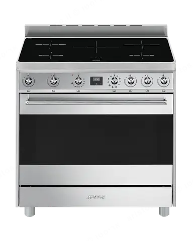 SMEG תנור משולב עם כיריים אינדוקציה נירוסטה מסדרת Symphony תוצרת SMEG דגם C9CTXI9